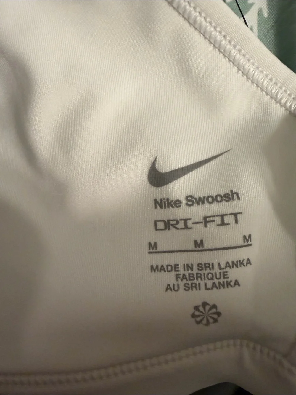 Nike White Racerback Sports Bra with Black Swoosh